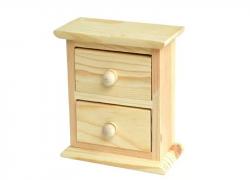 Мини дървено шкафче с 2 чекмеджета