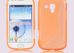 Оранжев силиконов гръб за Samsung  S7560 Galaxy Trend/S7562 Galaxy S Duos  