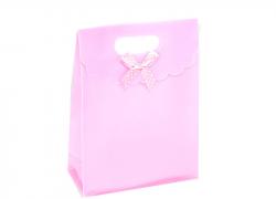 Пакет 10 бр. пластмасови розови торбички за подарък