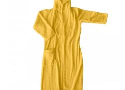 Памучен юношески халат за баня цвят „Жълт