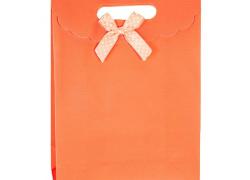 Пластмасови оранжеви торбички с панделка  в пакет 10 бр.