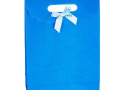 Пластмасови сини торбички с панделка  в пакет 10 бр.
