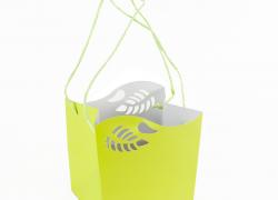 Подаръчна торбичка за цветя в зелено