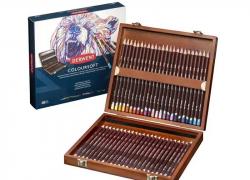 Професионални цветни меки моливи, 48 цвята в дървена кутия Derwent Coloursoft