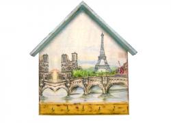 Ръчно декорирана кутия за ключове Париж