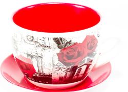 Саксия чаша с червени рози