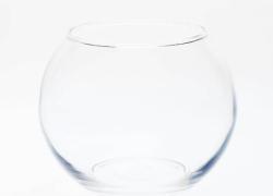 Стъклена ваза, кръгла