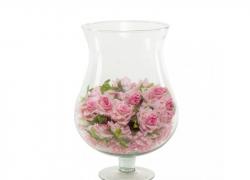 Стъклена ваза за аранжиране на цветя и свещи
