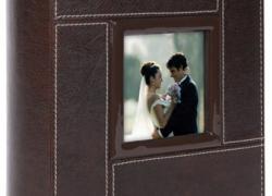 Сватбен фотоалбум с място за снимка на корицата 10'15, шит с бели конци, 200 снимки