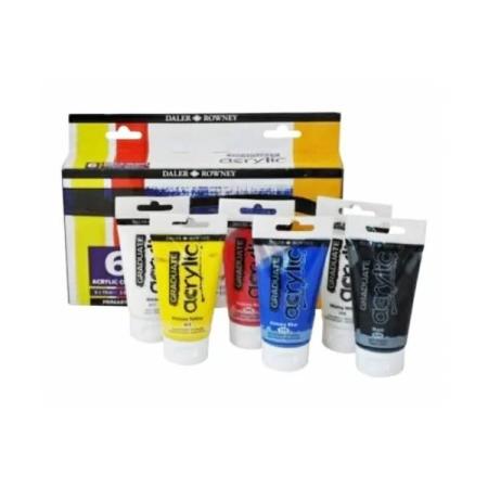 Изчерпани продукти  Акрилна боя комплект 75 ml, 6 цвята Daler-Rowney Acrylic