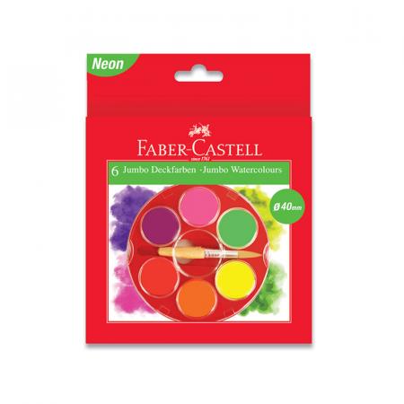 Изчерпани продукти  Акварелни бои 12 цвята Jumbo x 40 мм Faber Castell