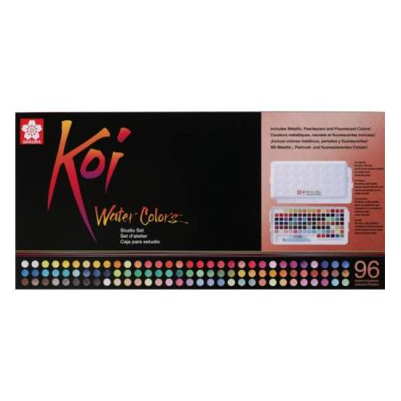 ЗА ХУДОЖНИКА  Акварелни Бои Sakura Koi, 96 Цвята + Четка