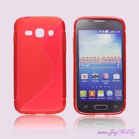 ЗА МОБИЛНИ УСТРОЙСТВА   Червен силиконов гръб за Samsung  S7272 Galaxy Ace 3