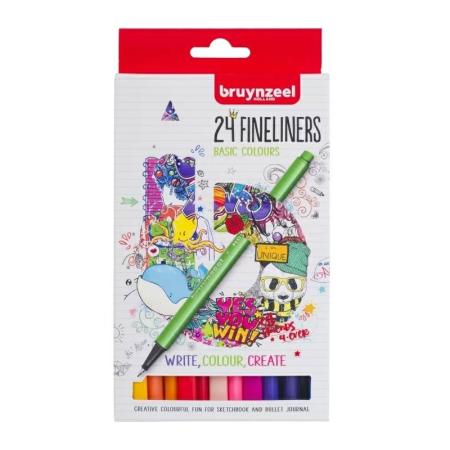 ЗА ХУДОЖНИКА  Цветни цънкописци в комплект 24 цвята Bruynzeel