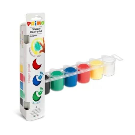 Изчерпани продукти  Детска боя за рисуване с пръсти 25 ml,6 цвята Primo