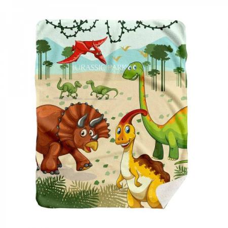 ЗА ДОМА  Двулицево меко детско одеяло “Джурасик парк”