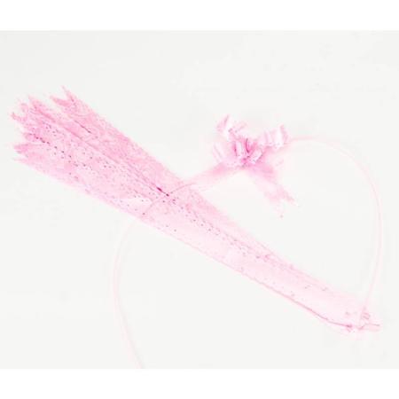 ЗА ОПАКОВАНЕ  Дърпащи панделки 2 см х 36 см, розова