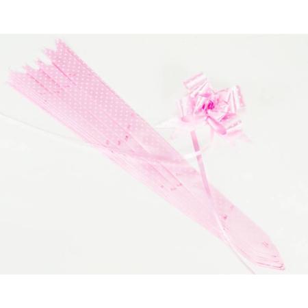 ЗА ОПАКОВАНЕ  Дърпащи панделки 3 см х 46 см, розова