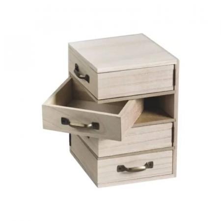 Изчерпани продукти  Дървено шкафче за ъгъл с 4 въртящи чекмеджета