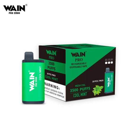 Изчерпани продукти  Еднократно вейп наргиле WAIN Pro Cool Mint 3500 дръпки