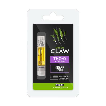 Изчерпани продукти  Green Claw THC-O + Delta 8 1ml Vape Cartridge - Grape