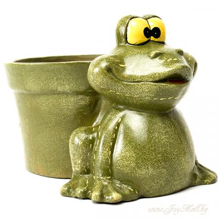 Изчерпани продукти  Керамична кашпа луда жаба