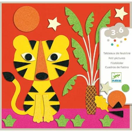 Изчерпани продукти  Колажи за малки деца с меки стикери от филц Djeco - Животни
