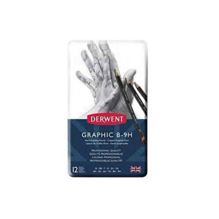 ЗА ХУДОЖНИКА  Комплект 12 броя графитни моливи Derwent Graphic Sketching Technical