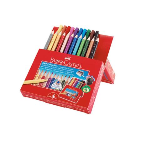 Изчерпани продукти  Комплект 12 цв моливи за рисуване + 10 цв фулмастери за деца JUMBO GRIP Faber-Castell