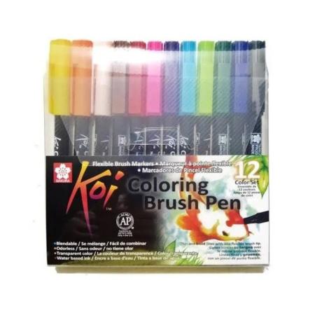 ЗА ХУДОЖНИКА  Комплект 12 цвята маркер четка Sakura Koi