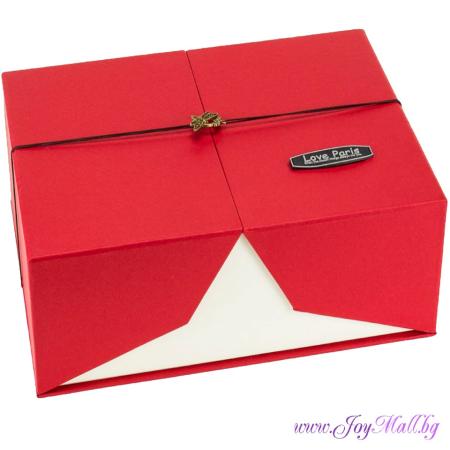 Изчерпани продукти  Комплект 3 бр. стилни подаръчни кутии с бижу в червено