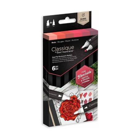 Изчерпани продукти  Комплект 6 цвята алкохолни маркери Classique - Червени