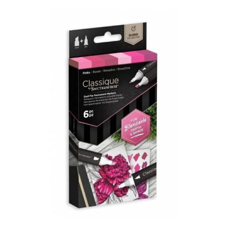 Изчерпани продукти  Комплект 6 цвята алкохолни маркери Classique - Розови