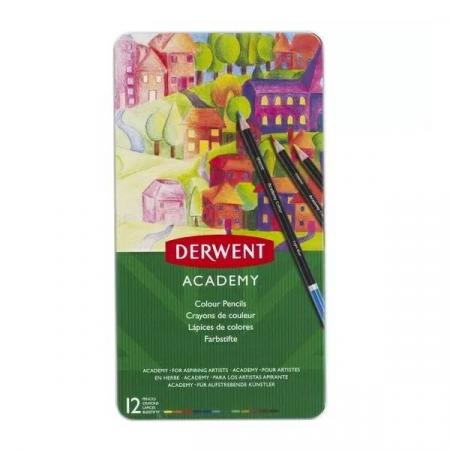 Изчерпани продукти  Комплект Цветни Моливи, 12 Цвята Derwent Academy