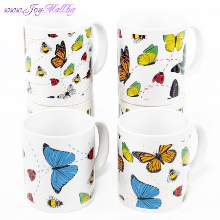 Изчерпани продукти  Комплект керамични чаши Пеперуди