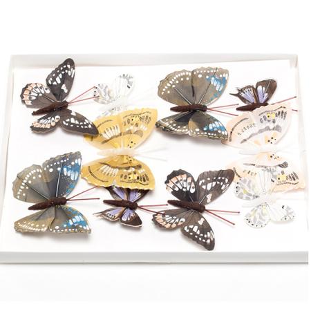 Изчерпани продукти  Комплект пеперуди за декорация в топли цветове