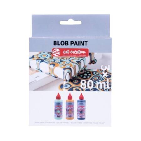 ЗА ХУДОЖНИКА  Комплект Релефна Боя за Рисуване с Точки и Кръгове, 3 x 80 ml, Talens Blob Paint