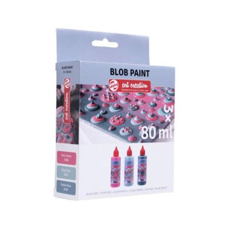ЗА ХУДОЖНИКА  Комплект Релефна Боя за Рисуване с Точки и Кръгове Розово, 3 x 80 ml, Talens Blob Paint