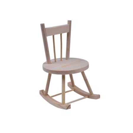 Изчерпани продукти  Малко дървено люлеещо столче 7.5 x 9.5 x 12.5 cm