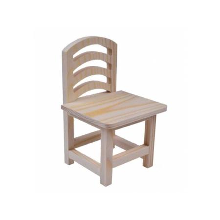 Изчерпани продукти  Малко дървено столче за къщи за кукли и мини градини 9.5 x 9 x 15 cm
