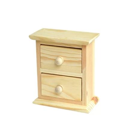Изчерпани продукти  Мини дървено шкафче с 2 чекмеджета