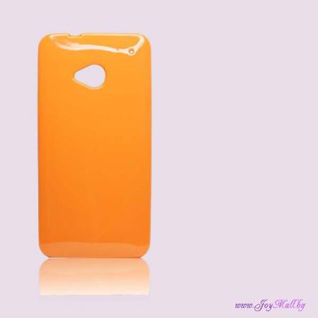 ЗА МОБИЛНИ УСТРОЙСТВА   Оранжев силиконов гръб за HTC One M8