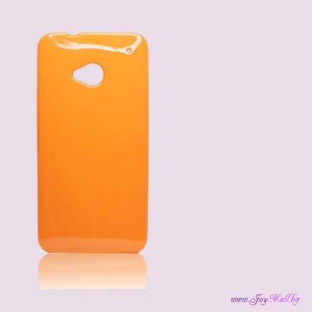 ЗА МОБИЛНИ УСТРОЙСТВА   Оранжев силиконов гръб за HTC One