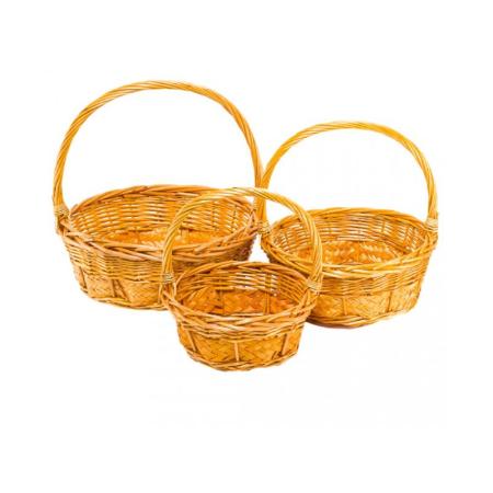 Изчерпани продукти  Плетена кошница ратан 3 броя златен цвят