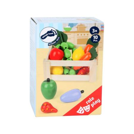 Изчерпани продукти  Плодове и зеленчуци, дървени, в кутия, 11 части Small Foot
