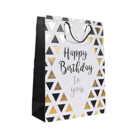 ЗА ОПАКОВАНЕ  Подаръчни торбички Happy Birthday to you, Черен