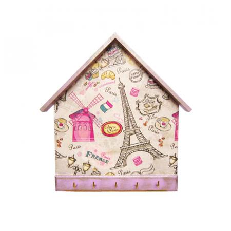 Изчерпани продукти  Ръчно декорирана кутия за ключове Забележителности от Париж