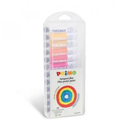 Изчерпани продукти  Темперни бои в комплект 12 ml, 12 цвята Primo - основни