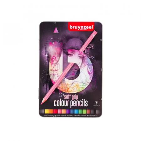 Изчерпани продукти  Триъгълни Цветни Моливи, 12 Цвята Звезди Bruynzeel College