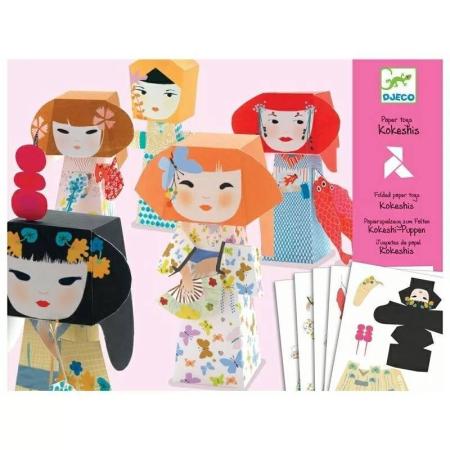 Изчерпани продукти  Творчески комплект за деца Djeco играчки от хартия - Японски Кукли Кокеши